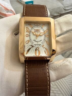 Rare Invicta Times Square 2413 Gold Swiss Automatic ETA 2824 Flip Case Watch
